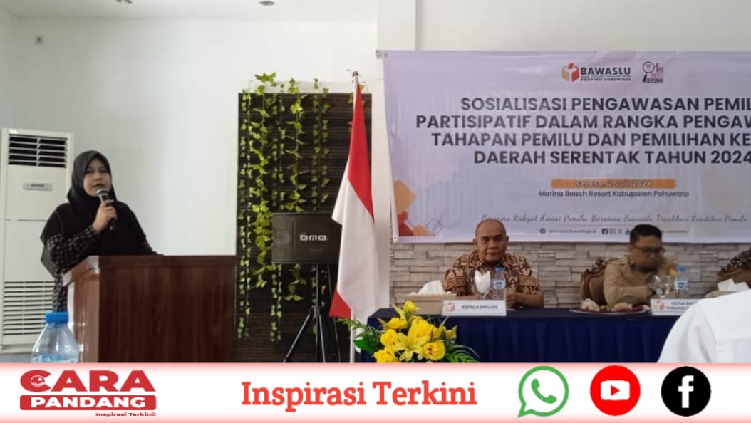 28 Ketua Bawaslu Kabupaten Pohuwato, Yolanda Harun, meminta kepada seluruh tokoh masyarakat untuk berperan aktif dalam mengawasi penyelenggaraan pemilihan kepala daerah tahun 2024.