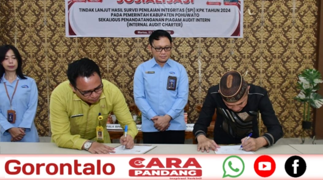 28 Sosialisasi Tindak Lanjut Hasil Survei SPI, Pemkab Pohuwato Komitmen Wujudkan Takola Pemerintahan Bersih Berintegritas