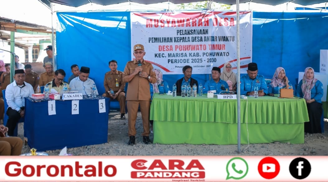 28 Wakil Bupati Pohuwato, Iwan S. Adam, secara resmi membuka Musyawarah Desa dalam rangka pelaksanaan Pemilihan Kepala Desa Antar Waktu (PAW) Desa Pohuwato Timur