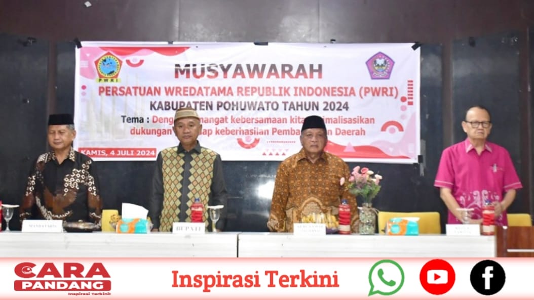 28 Musyawarah PWRI Kabupaten Pohuwato Tahun 2024 resmi dibuka Bupati Pohuwato, Saipul A. Mbuinga.
