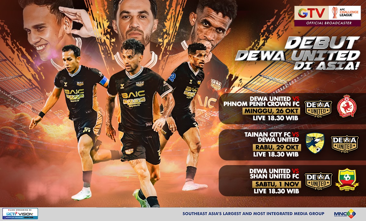 28 Debut Dewa United di Kancah Asia, Saksikan Seluruh Pertandingannya Hanya di GTV